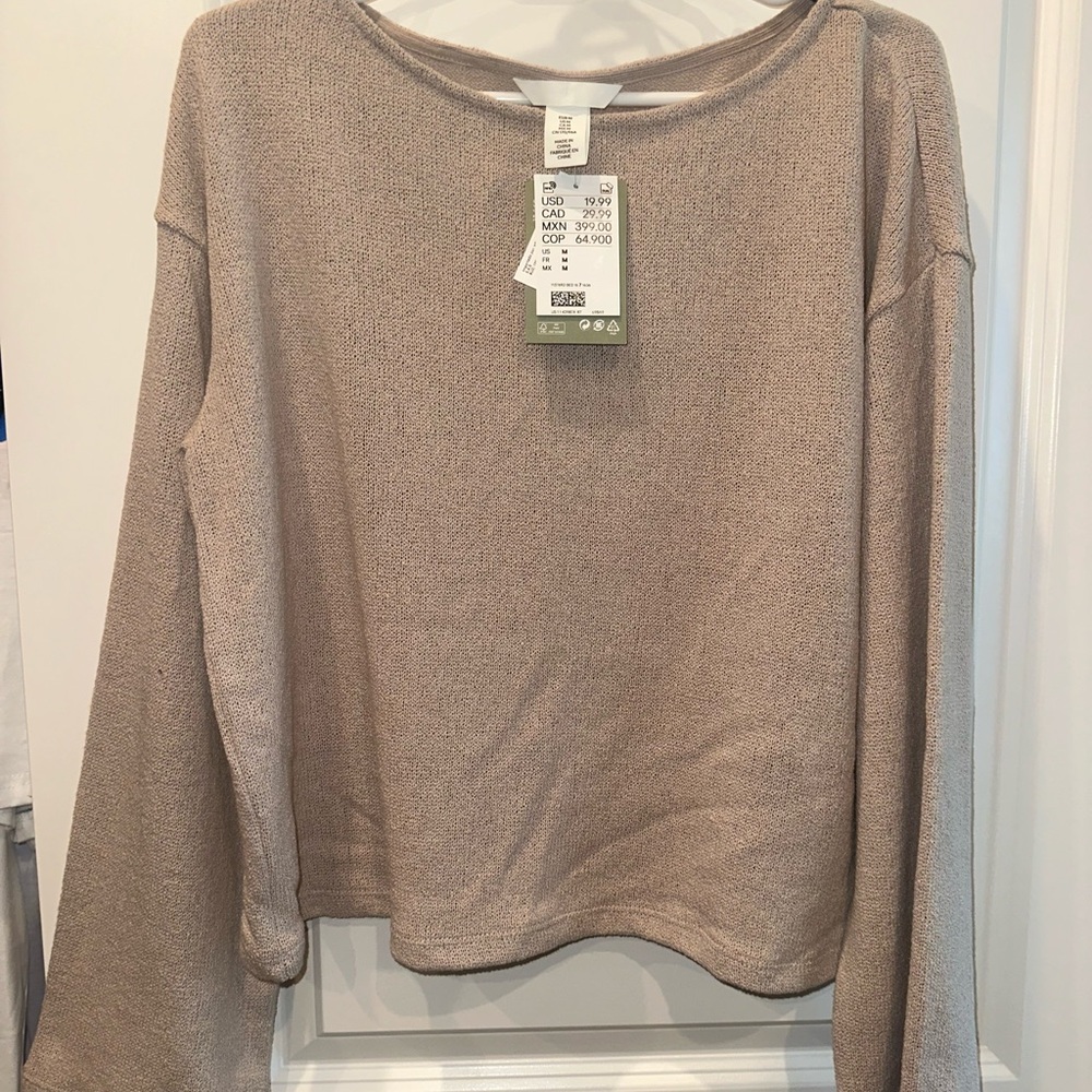 H&M Taupe Long Sleeve Top